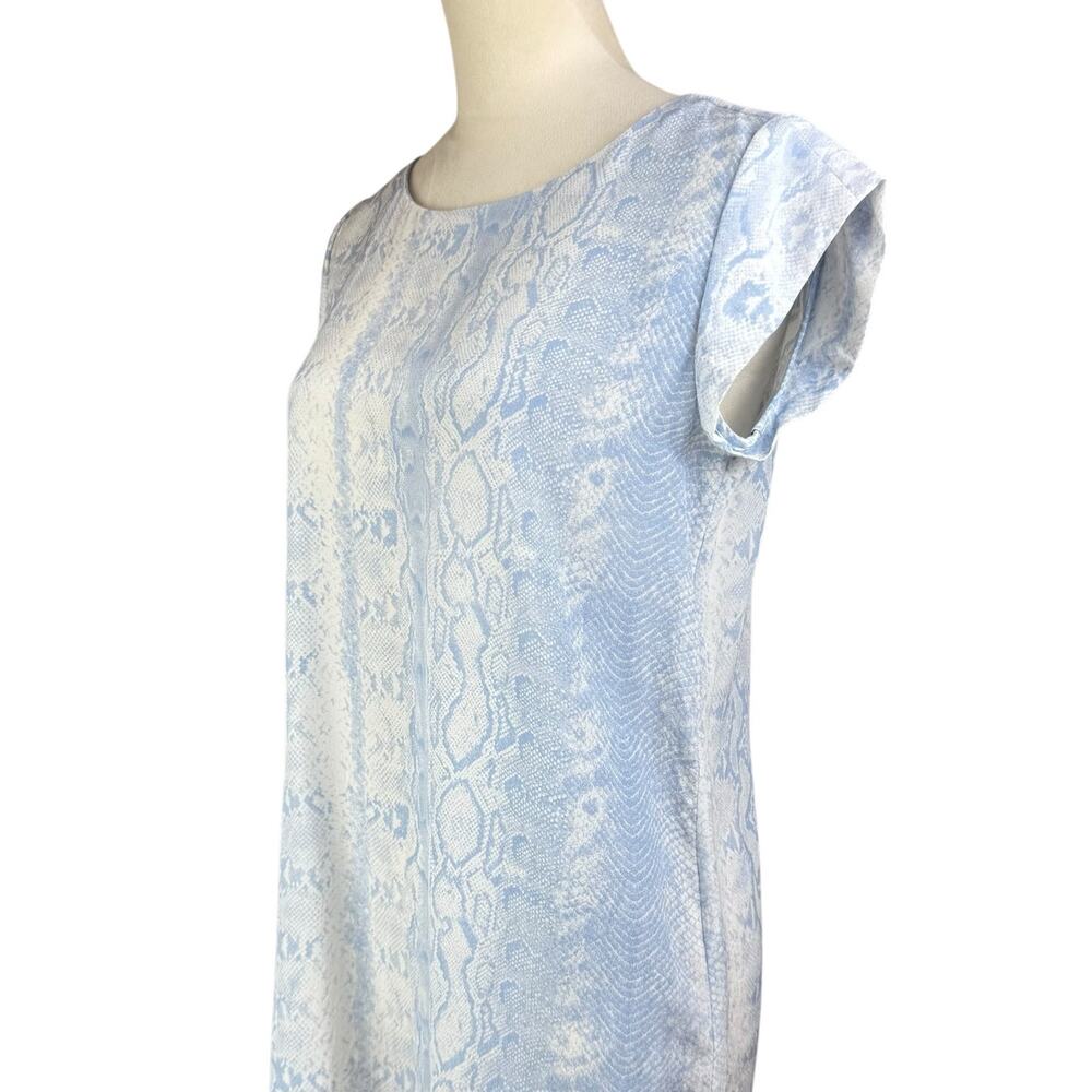 Joie Weaver Light Blue Snake Python Print 100% Silk Lightweight Mini Shift Dress - Picture 7 of 11